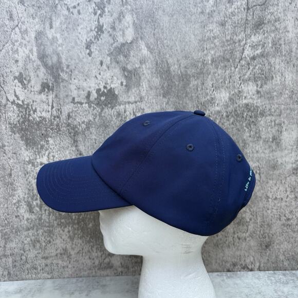 Caribou Coffee Hat Adjustable Baseball Cap Happy Holidays Navy Blue Cup - Picture 2 of 6